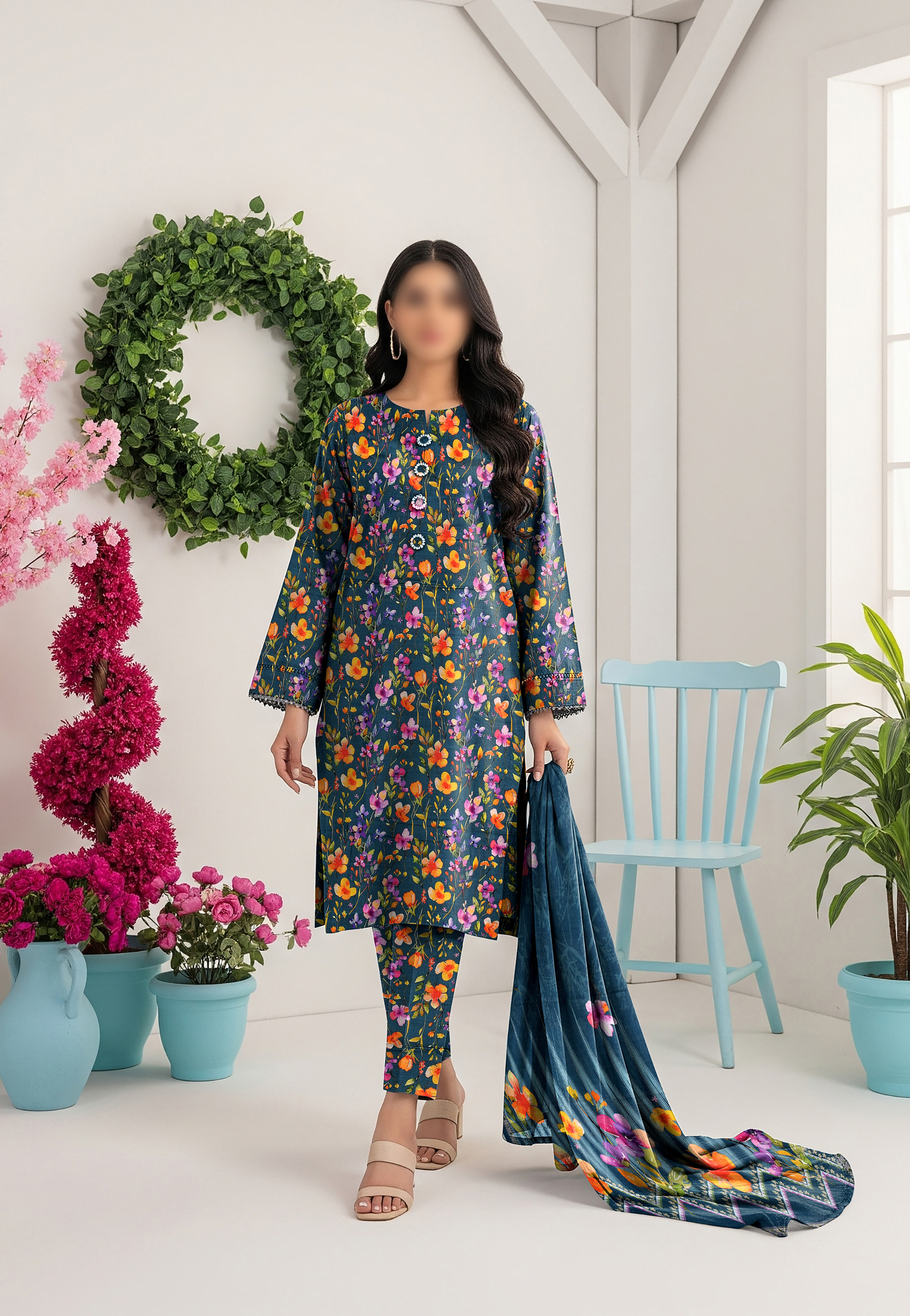 Khadar Printed 3-Piece Suit