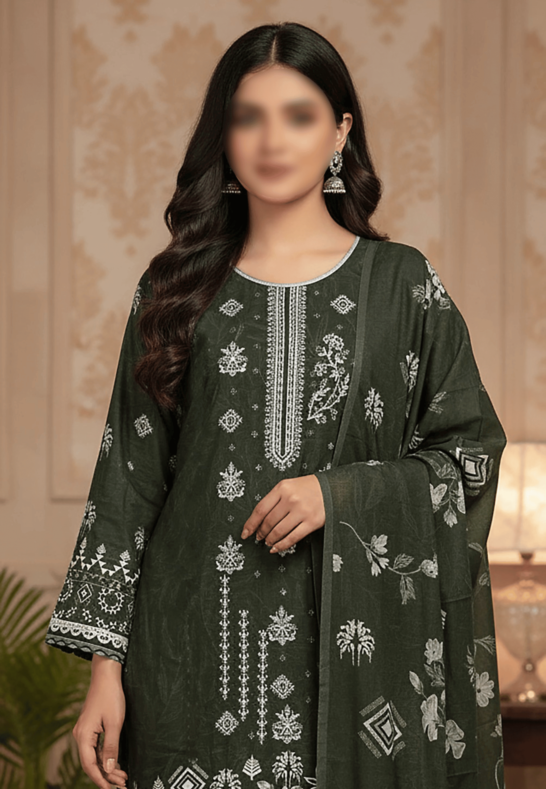 Embroidered 3-Piece Lawn Suit