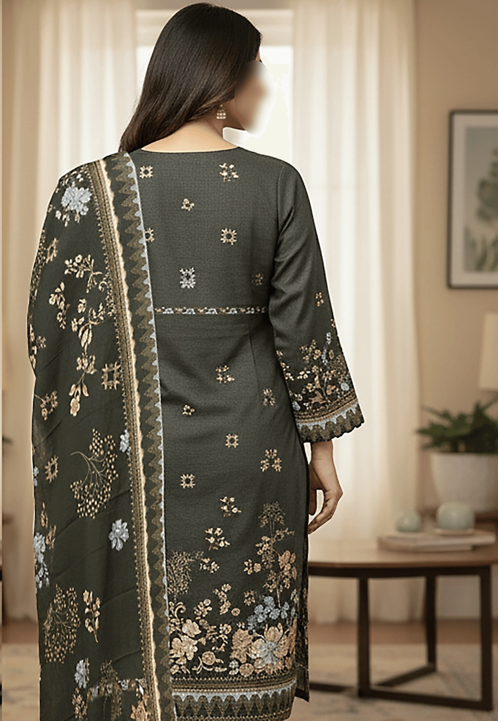 Embroidered 3-Piece Lawn Suit