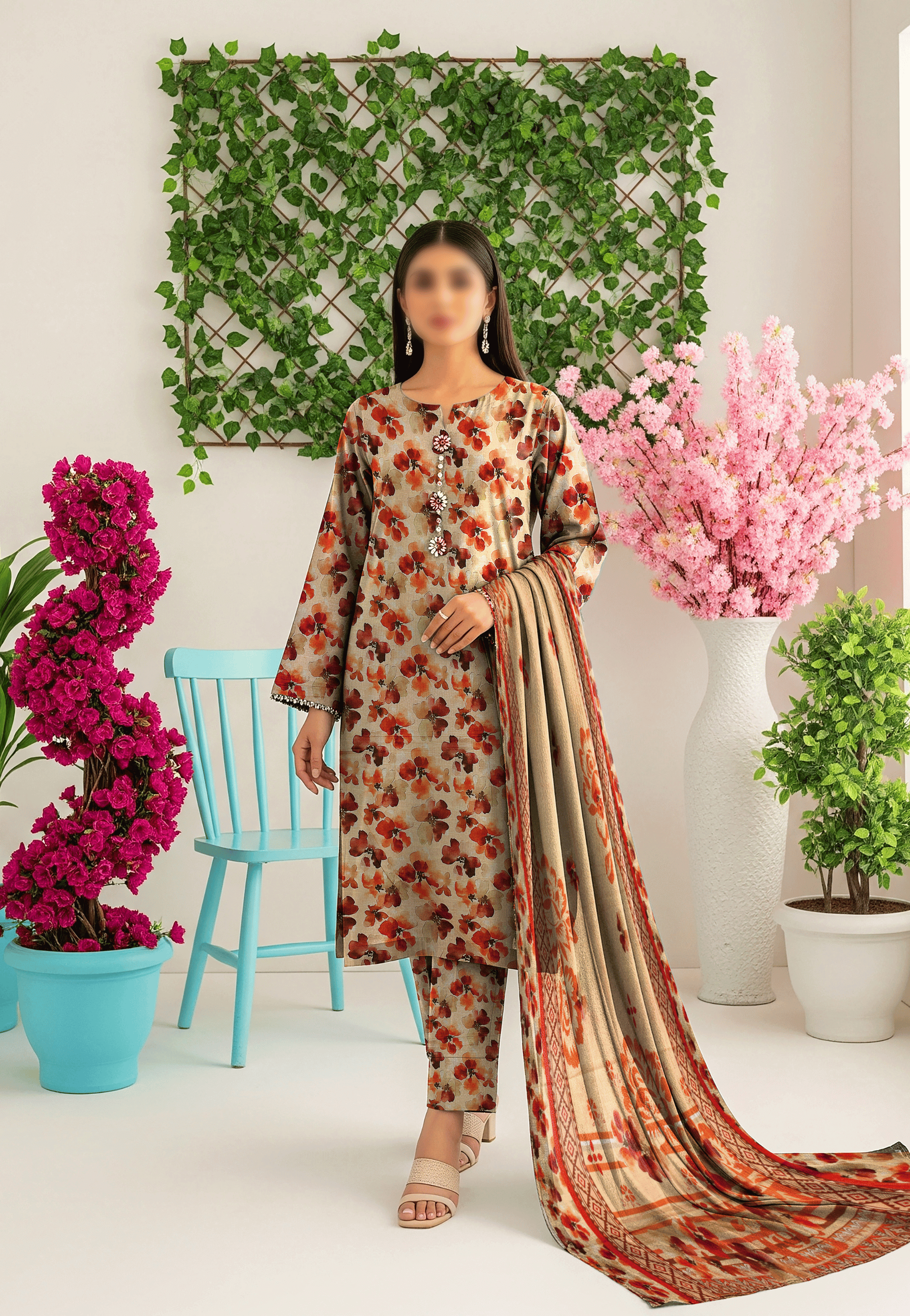 3-Piece Printed Lawn Suit