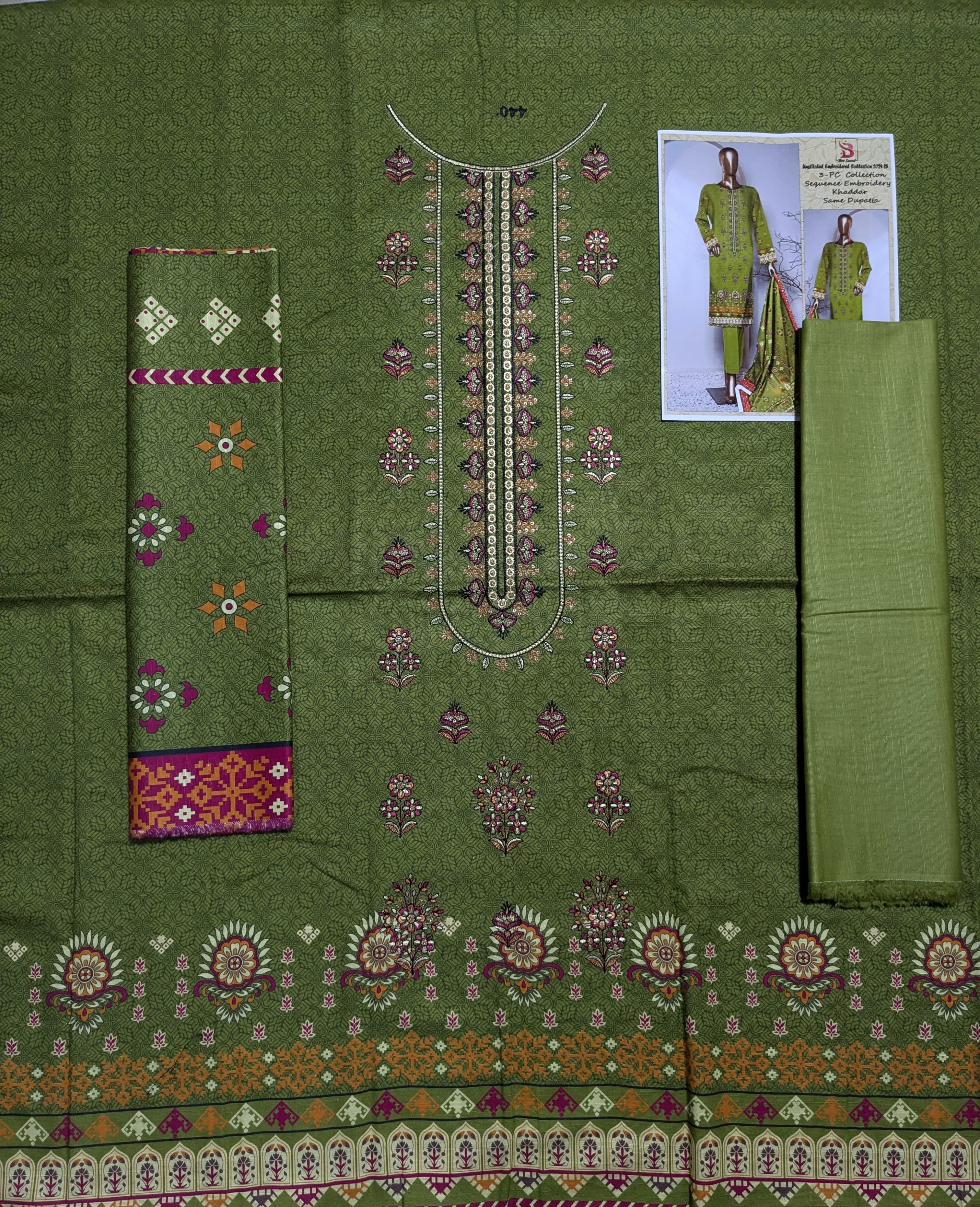 Khaddar Embroidered 3PC D#