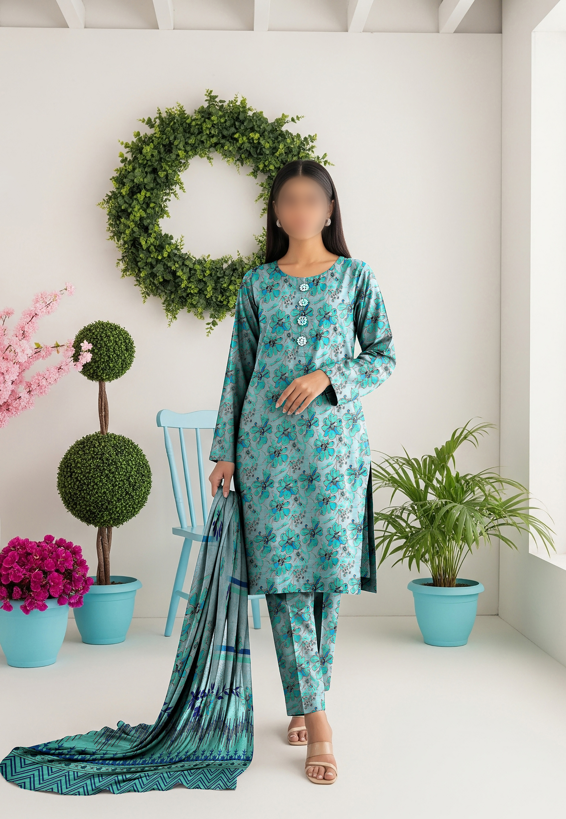 3-Piece Printed Lawn Suit