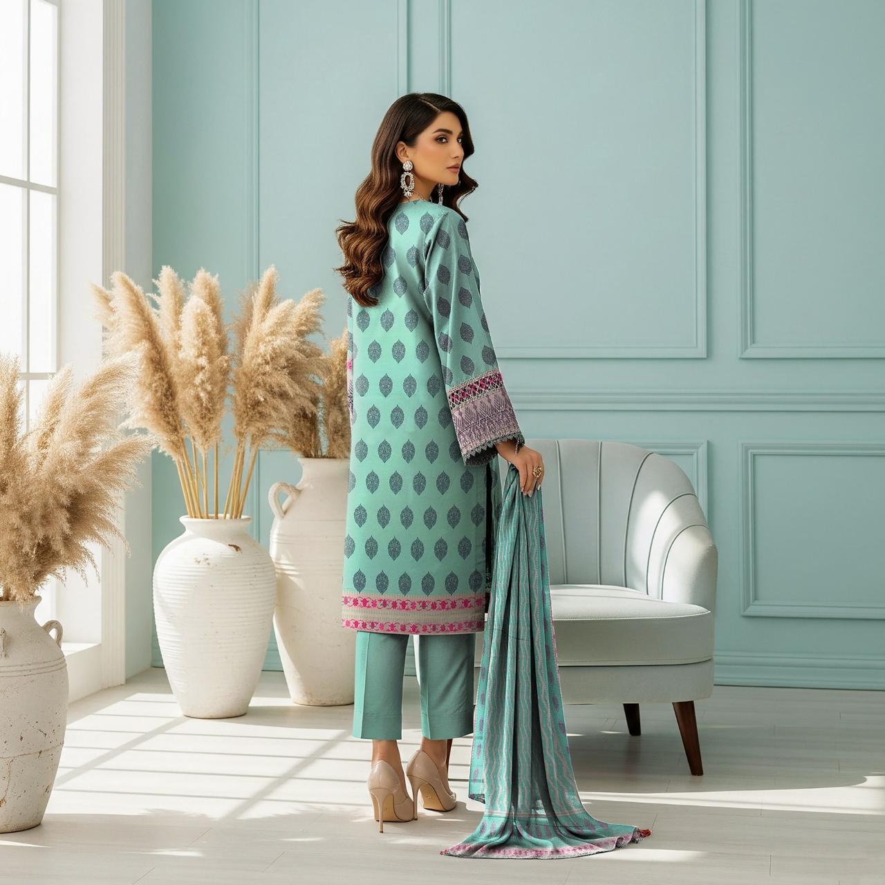 Dhanak Printed 3pc D#7