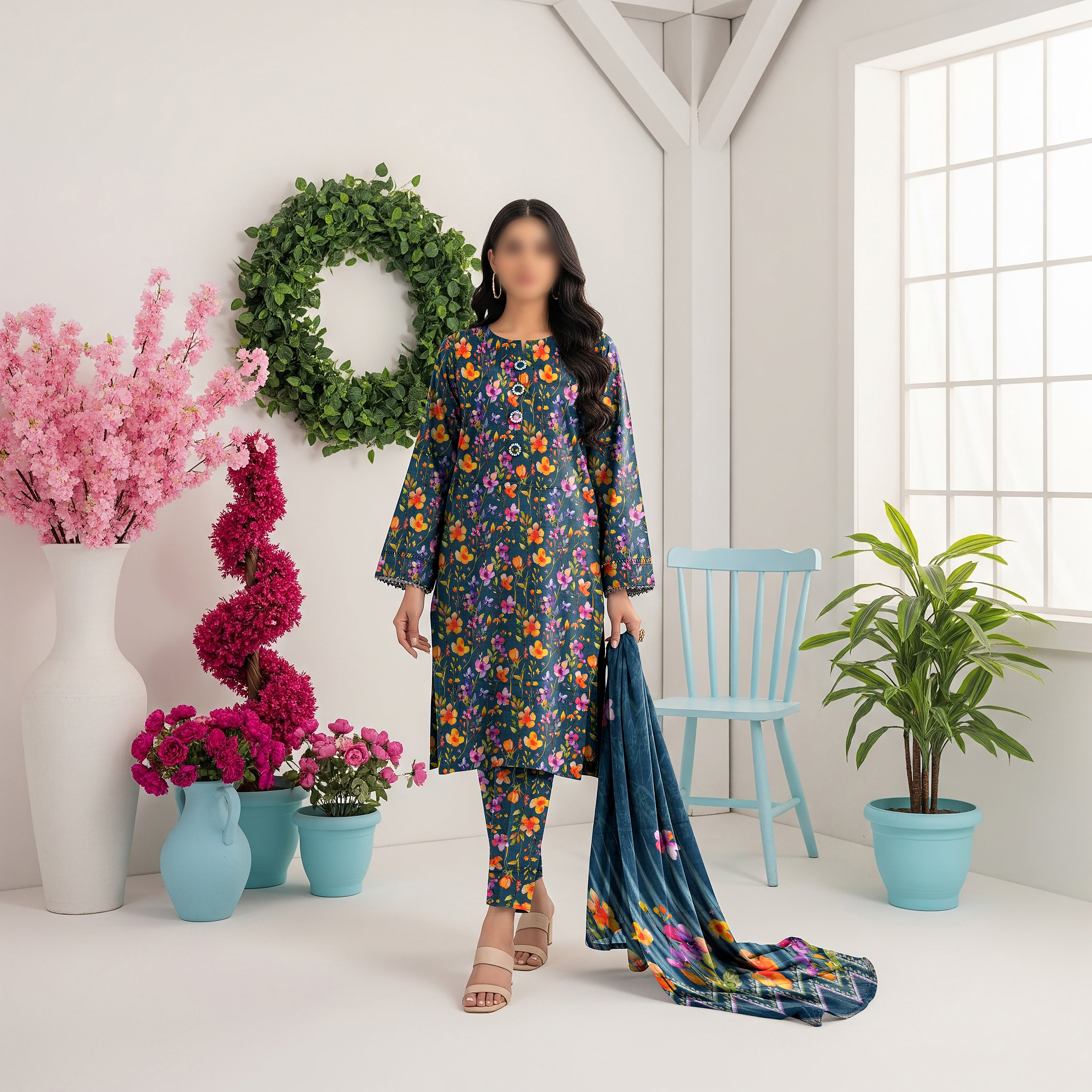 Khaddar Digital Printed 3PC D#10