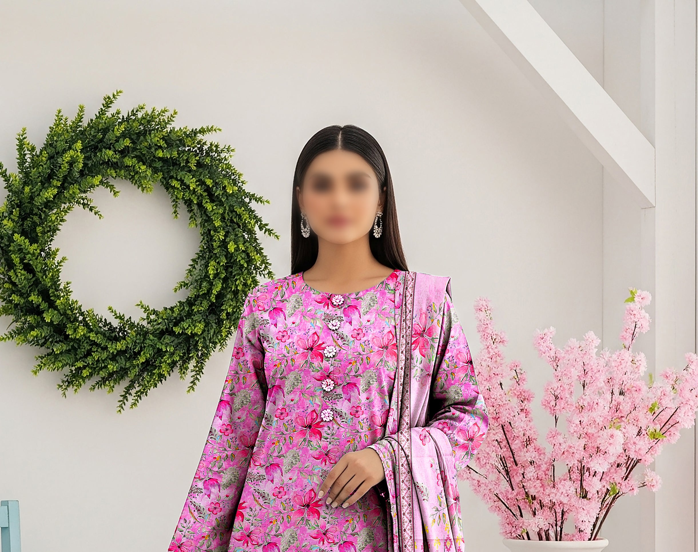 Khaddar Digital Printed 3PC D#1