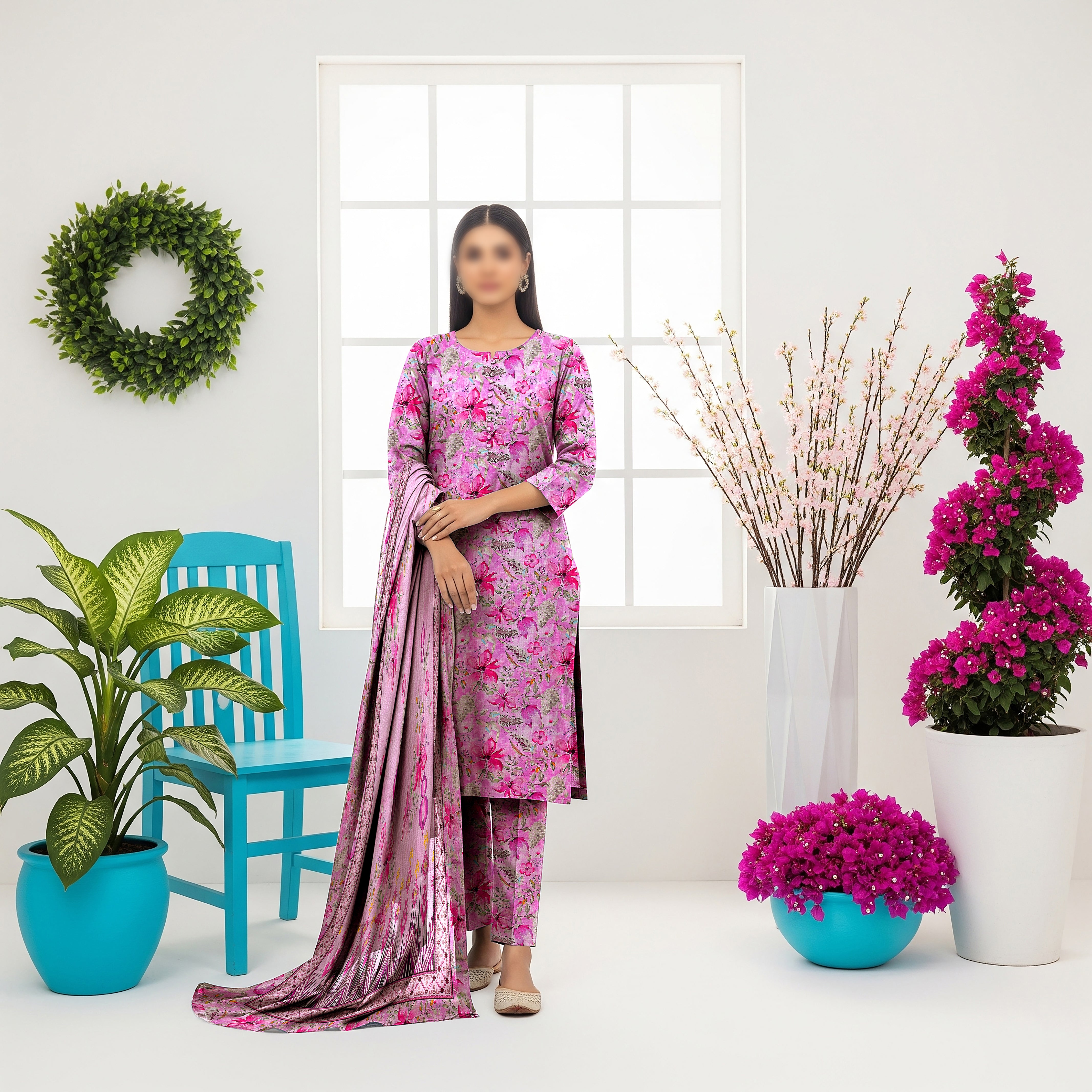 Khaddar Digital Printed 3PC D#1