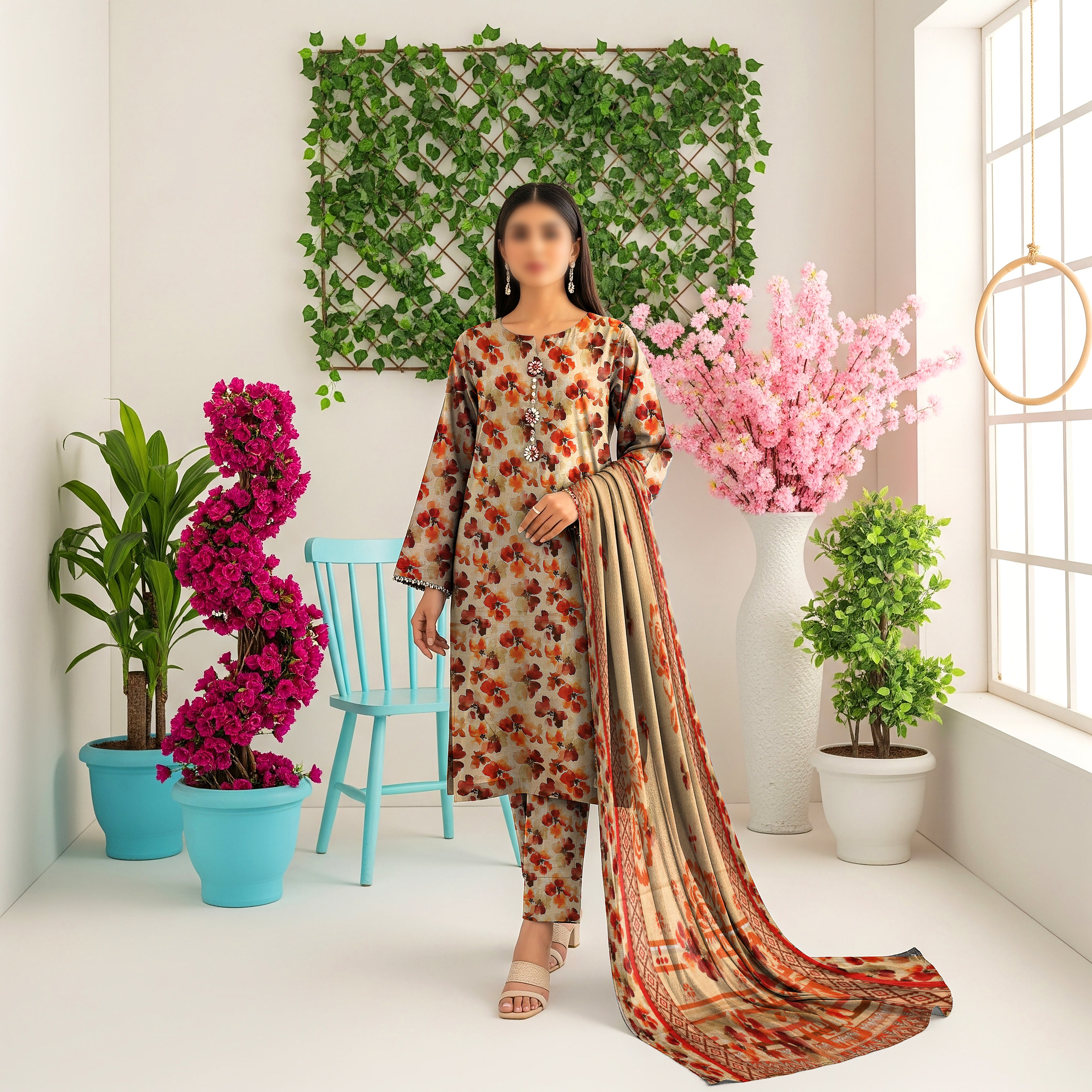 Khaddar Digital Printed 3PC D#2