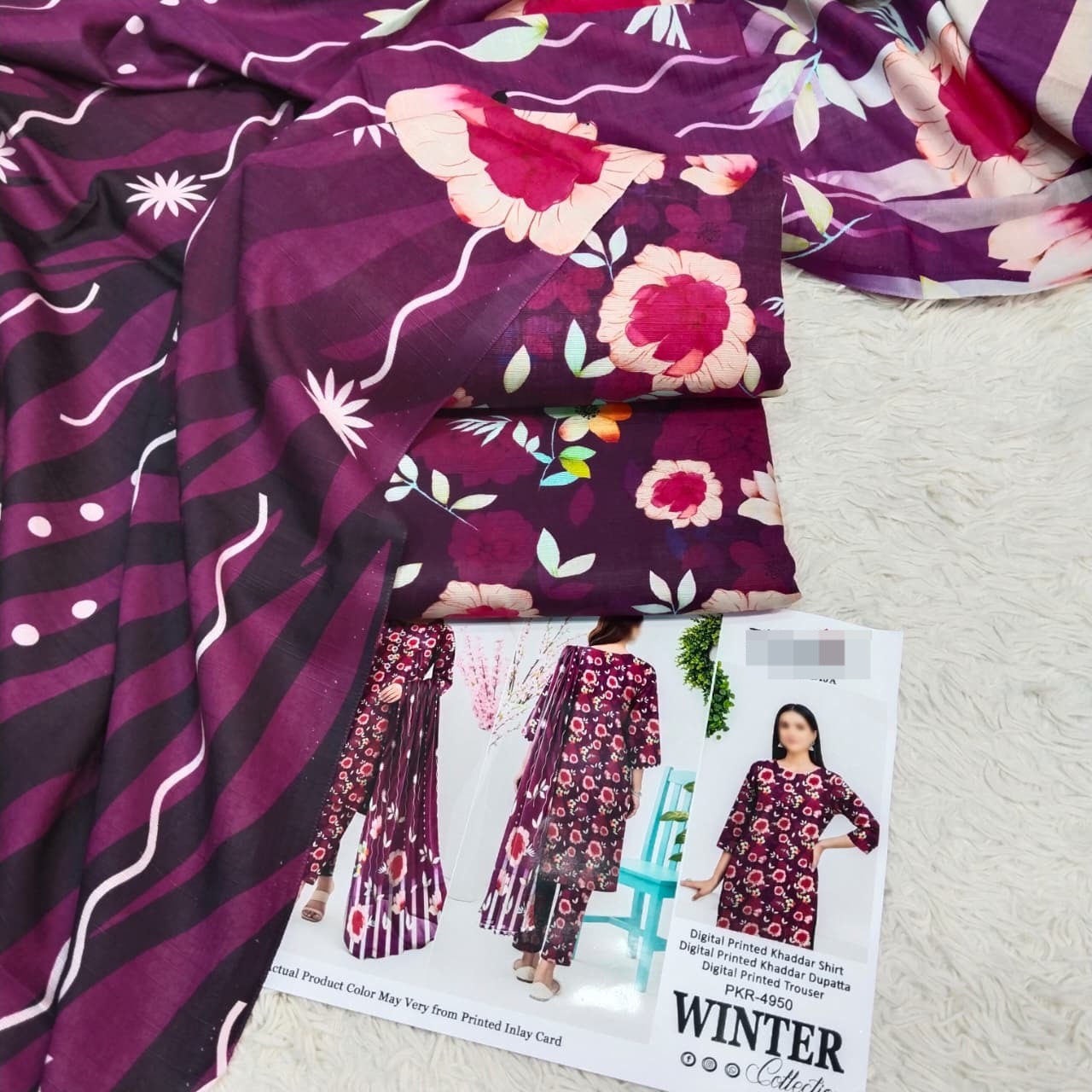 Khaddar Digital Printed 3PC D#4