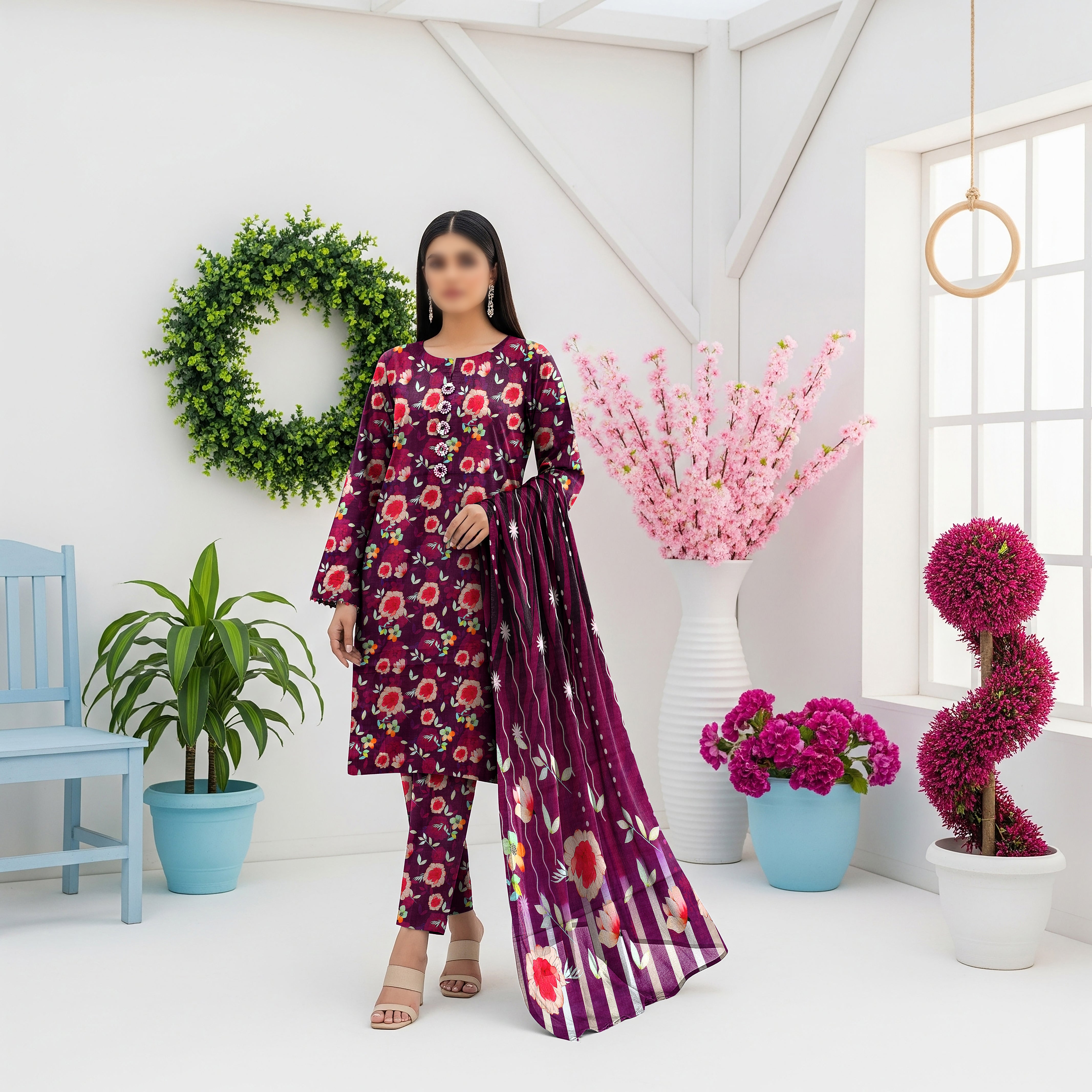 Khaddar Digital Printed 3PC D#4