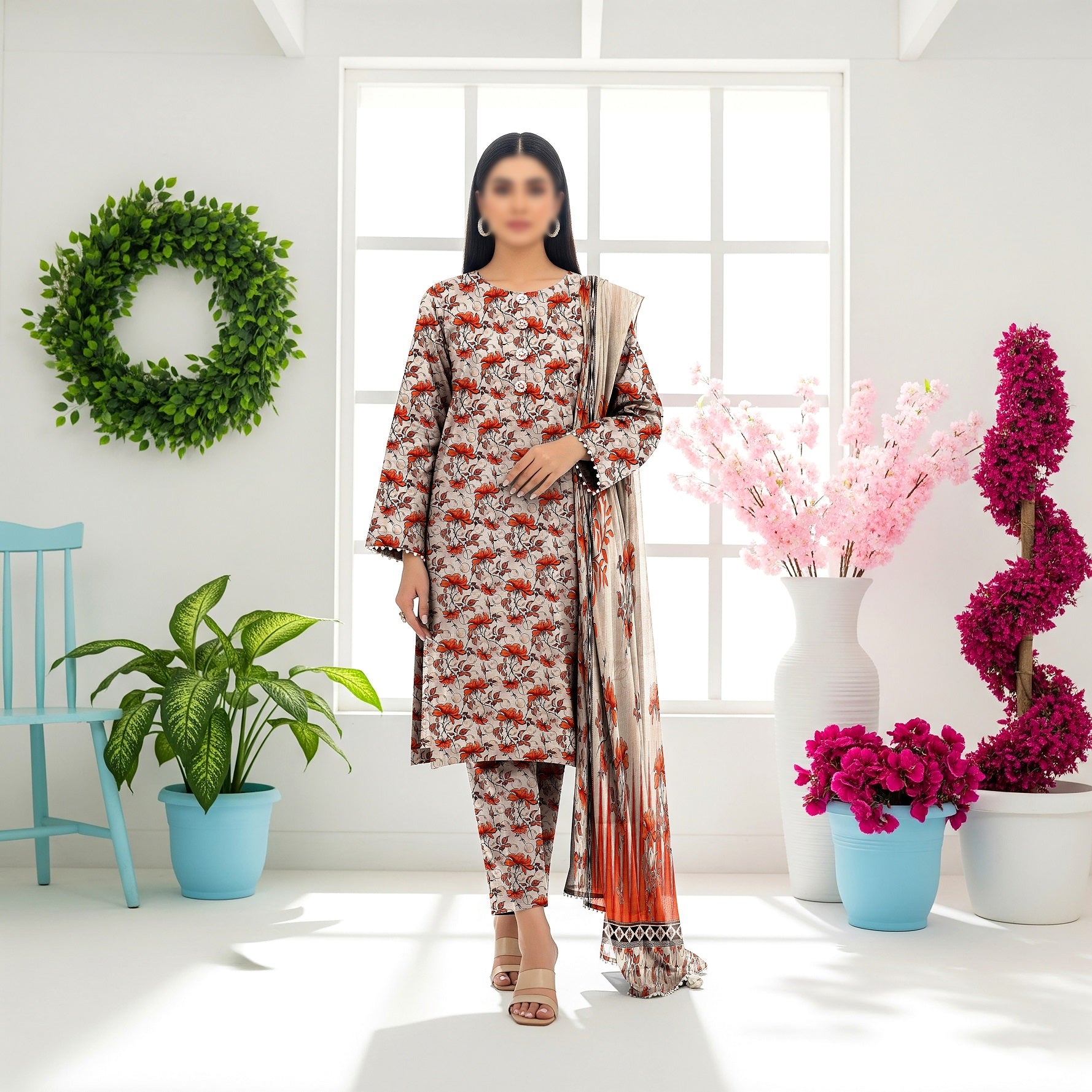 Khaddar Digital Printed 3PC D#5
