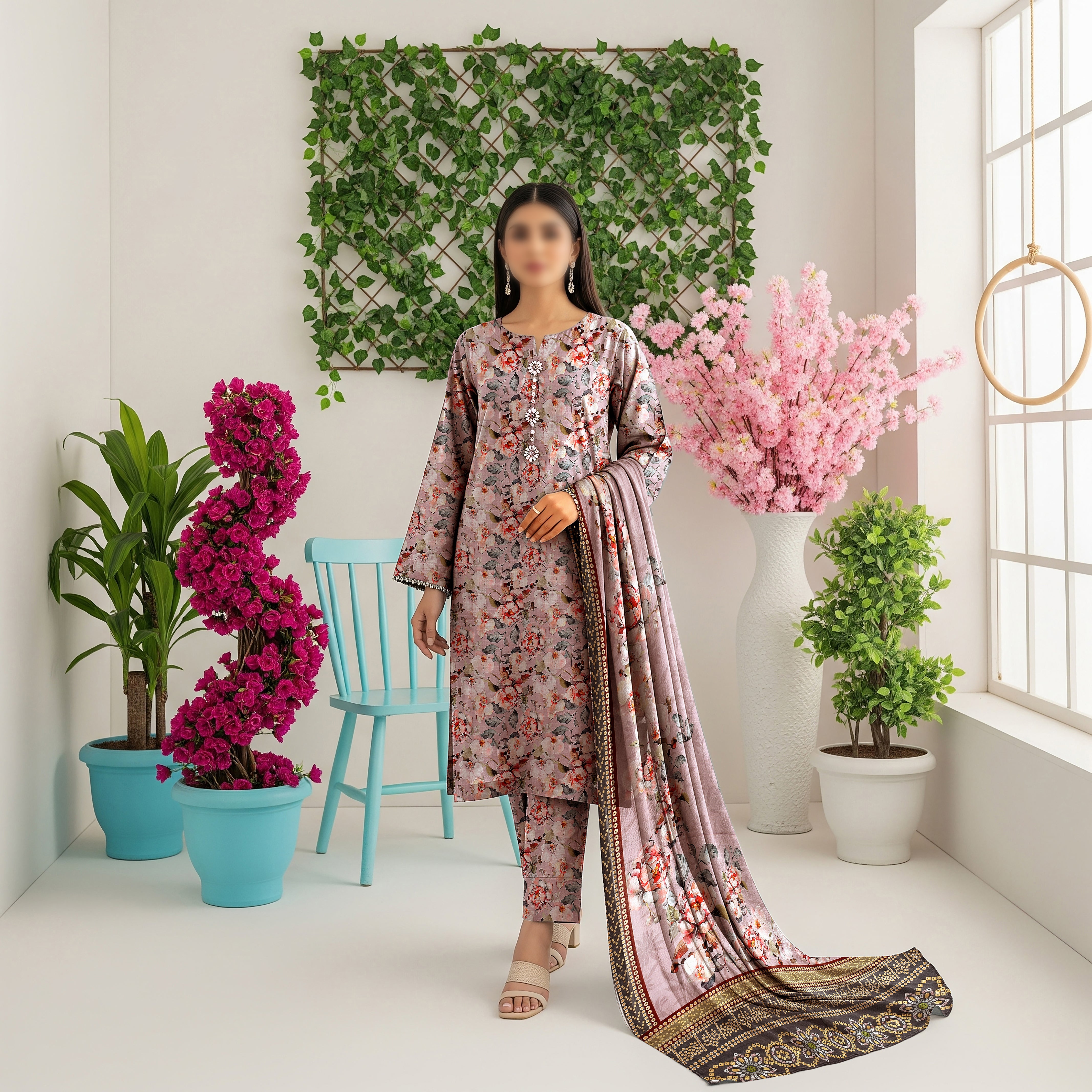 Khaddar Digital Printed 3PC D#6