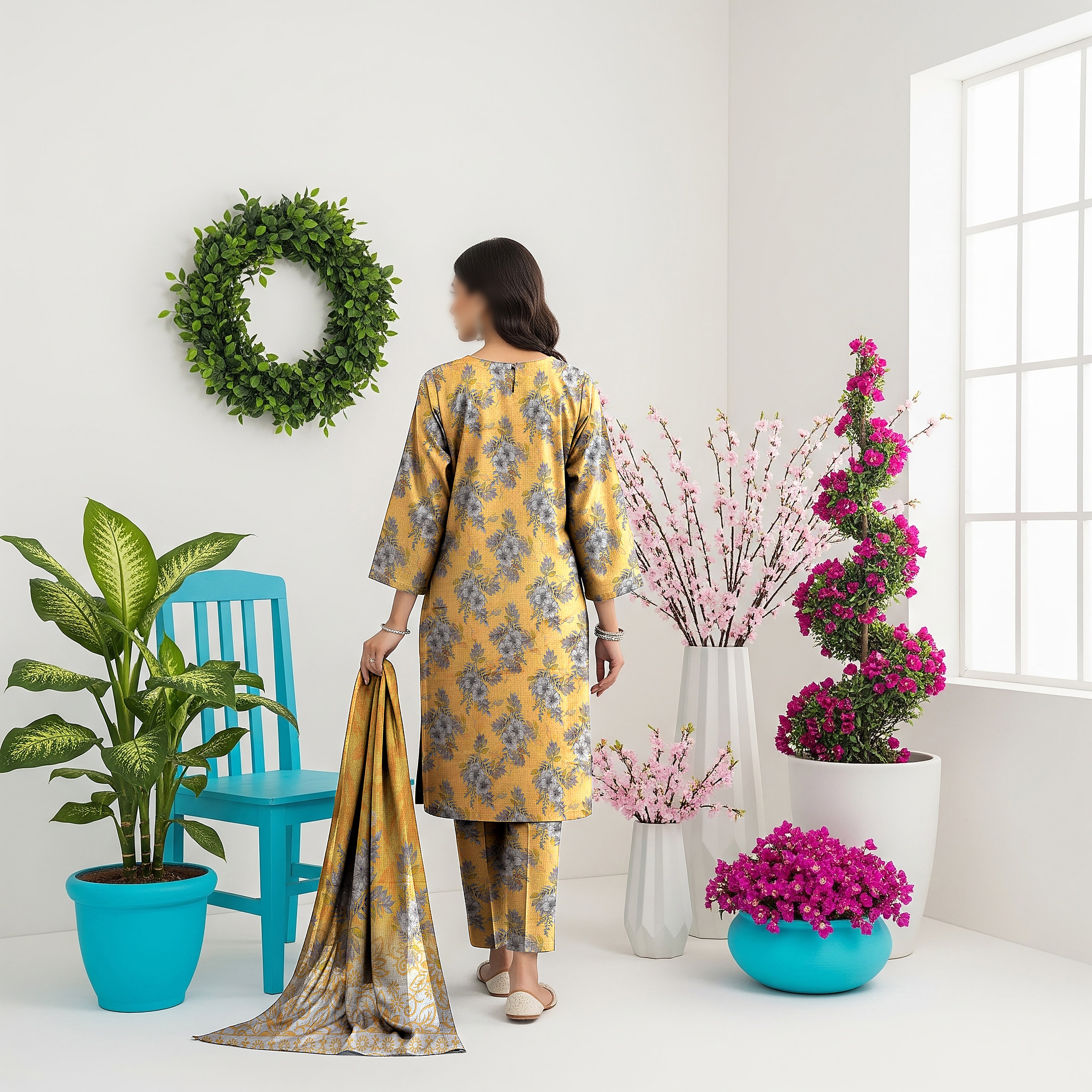 Khaddar Digital Printed 3PC D#7