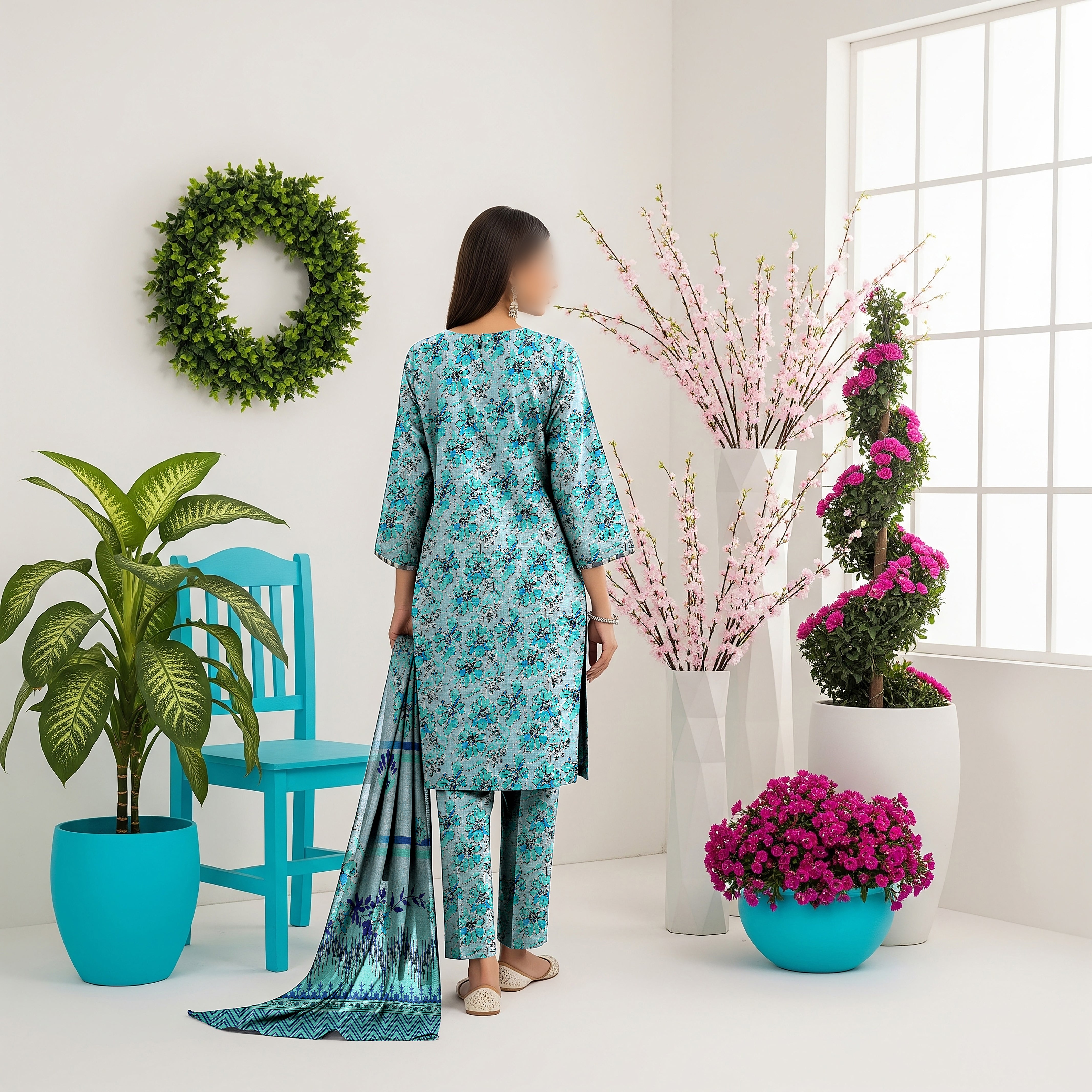 Khaddar Digital Printed 3PC D#9